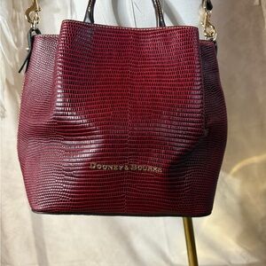 Dooney & Bourke Embossed Lizard Barlow Bag in Bordeaux